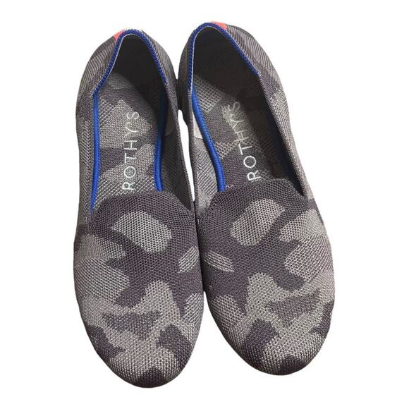 Rothy's Gray & Brown Mink Camo Print Round Toe Slip on Loafer Shoe Size 8 - Picture 1 of 8